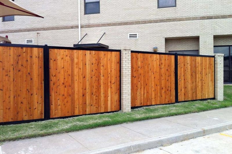 Wood Metal Brick Privacy Fence
